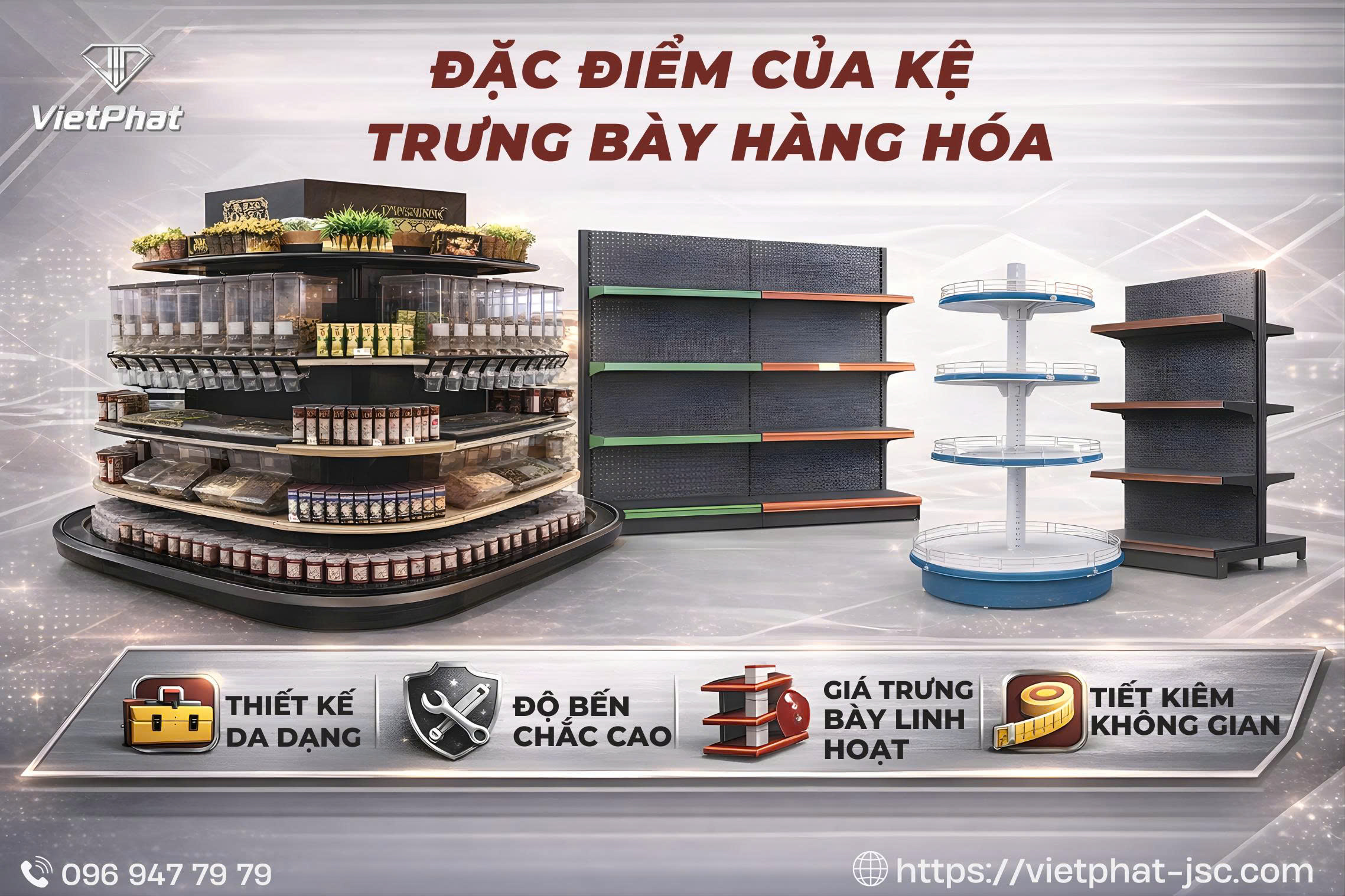 VIỆT PHÁT – KỆ TRƯNG BÀY HÀNG HÓA HIỆN ĐẠI, TỐI ƯU KHÔNG GIAN